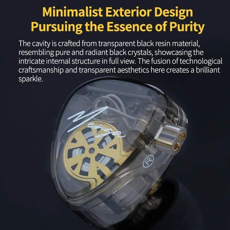 KZ Merga HiFi-In-Ear-Kopfhörer mit Kabel, Quad-Driver, Dual-Dynamic-Treiber, Schallausgang, hochauflösendes Tuning mit abnehmbarem Kabel