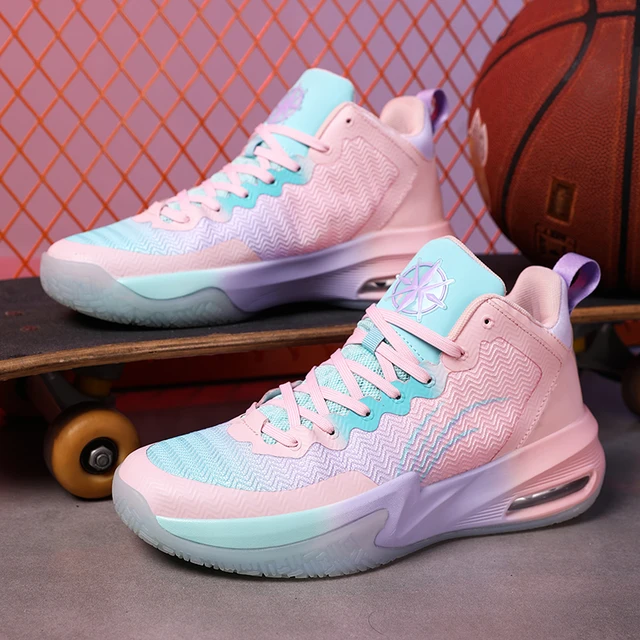 Fashion Pink Air Cushion Basketball Shoes For Women High Quality Outdoor Men s Basketball Sneakers Professional Basket Shoes Men AliExpress 201768104