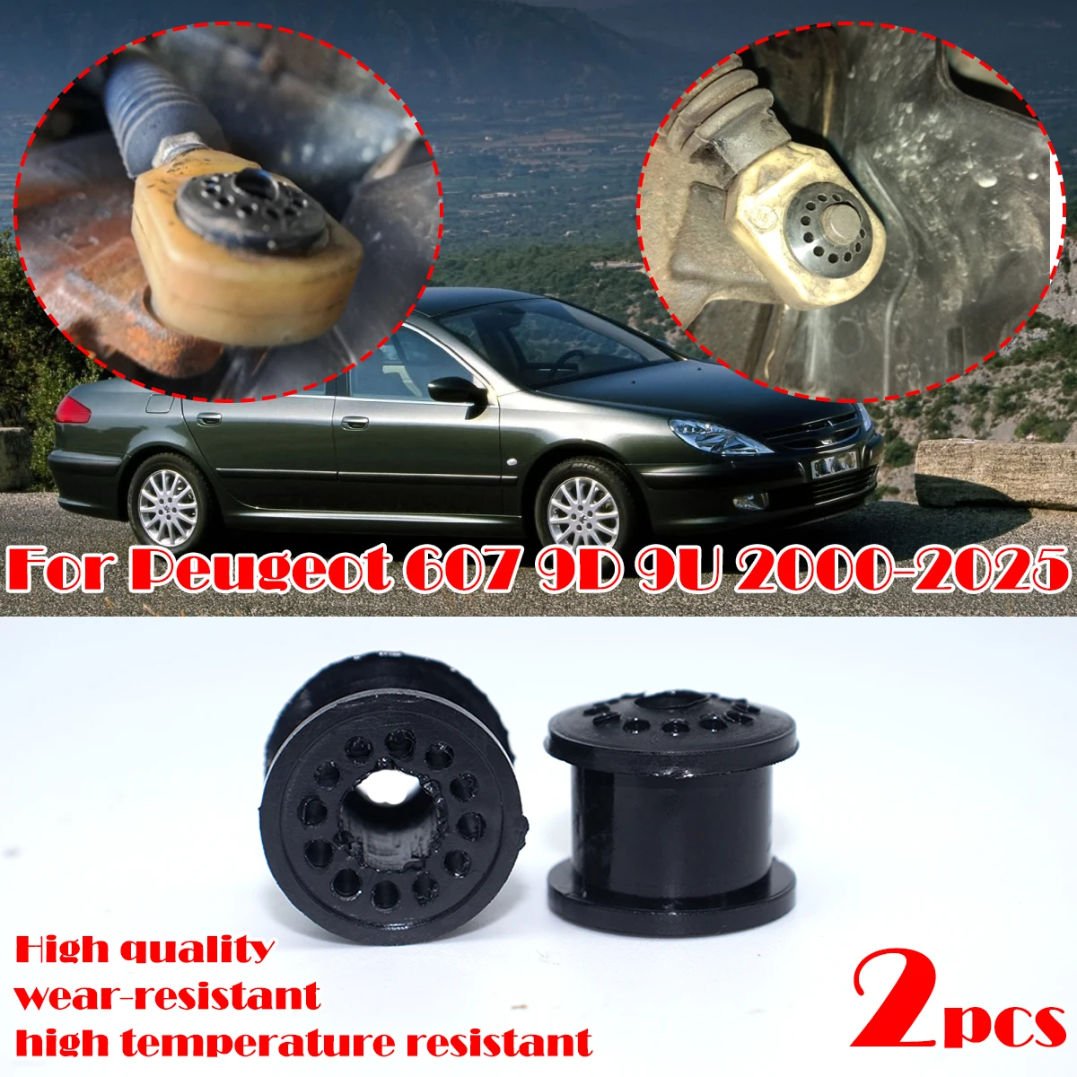 

2X Manual Transmission Shift Cable Bushing For Peugeot 607 9D 9U 2000-2025 4S6P-7412AA Gearbox Shifter Lever Linkage End Rubber