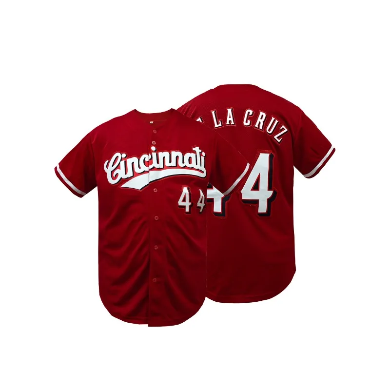 

Men's Baseball Jersey,No.44 Grey Breathable V-Neck Sportswear with Embroidered Stitched Buttons Casual Sweatshirt, Athletic Wear