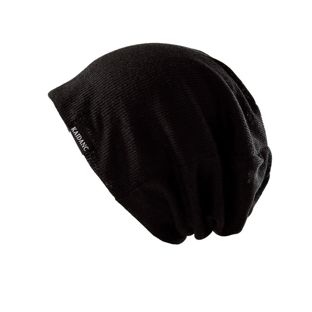 

Polyester Thin Breathable Pullover Hat Soft Windproof Knitted Outdoor Baggy Skullcaps Warm Double Layer Fashionable Baotou Hat