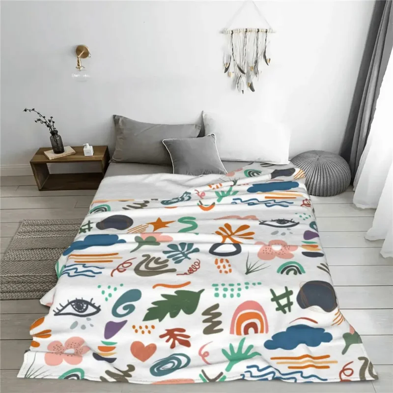 Abstract Geometric Algae Plush Henri Matisse Awesome Throw Blankets for Home 200x150cm Bedspread