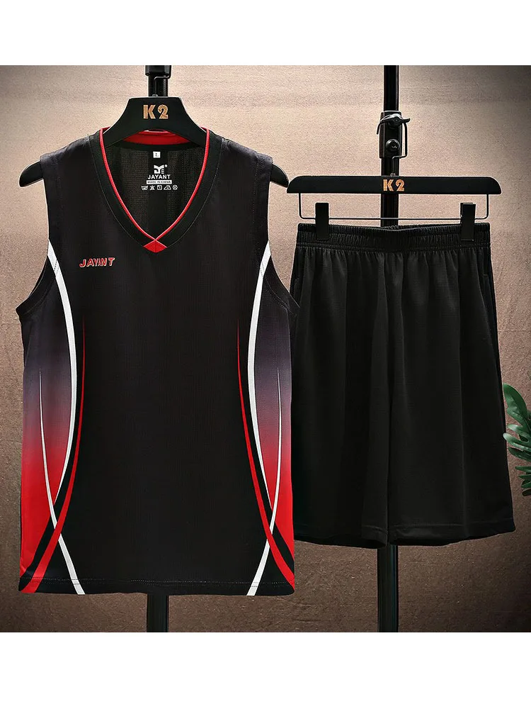 Men's Breathable Sweat Absorbent Basketball Sport Suit Summer Competition Jersey New Multi-Color Ball Uniform One Set view 3