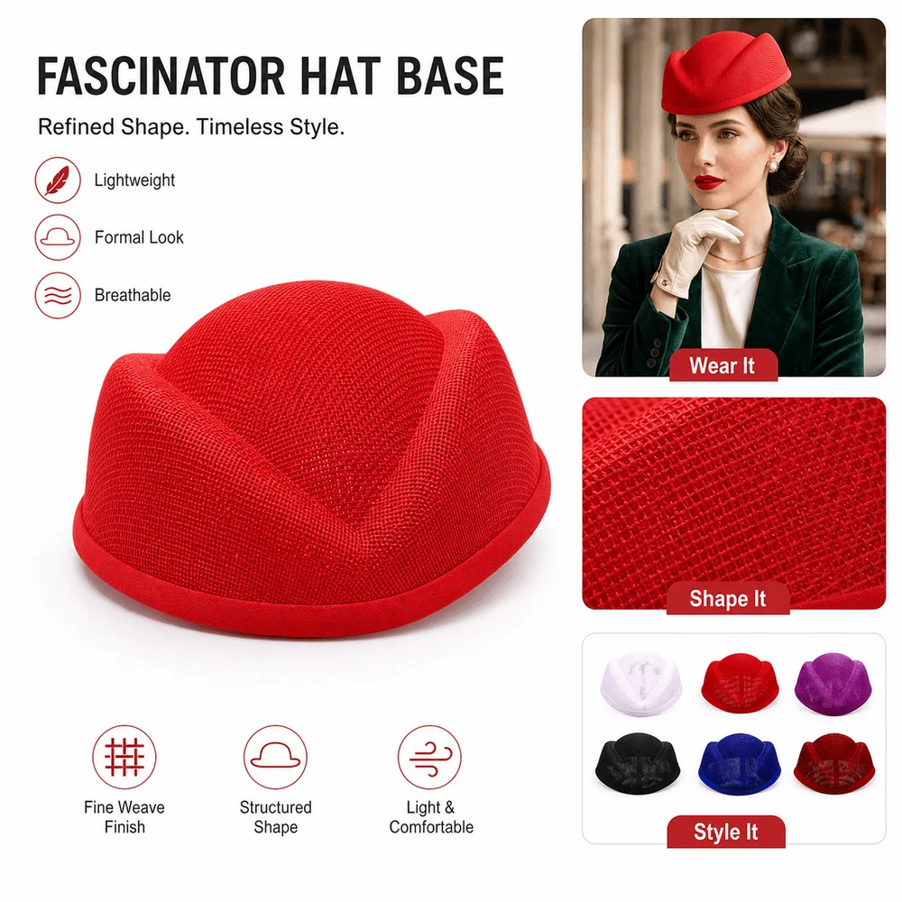 New Linen Fascinator Hat Base Opera Headpiece Plain Base Flight Attendant Hat Versatile DIY Hat Base Party Occasion