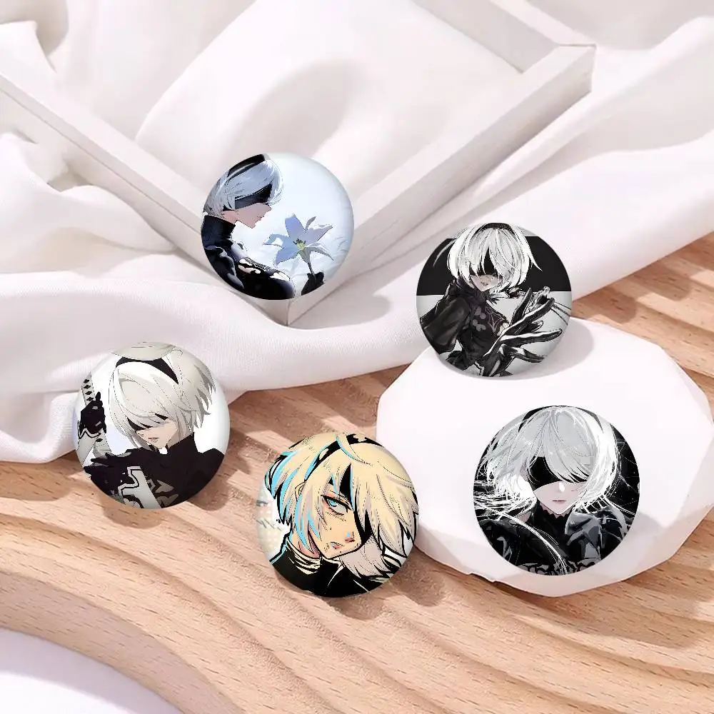 Anime Girl Nier Automata New  Brooches Soft Button Pin Funny Silly Gnarpy on A Skateboard Meme Badge Gamer Collection Gifts