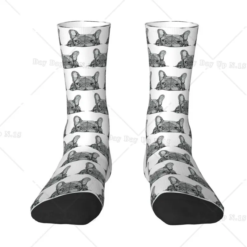 French Bulldog Dress Socks Mens Womens Warm Funny Novelty Frenchie Dog Crew Socks