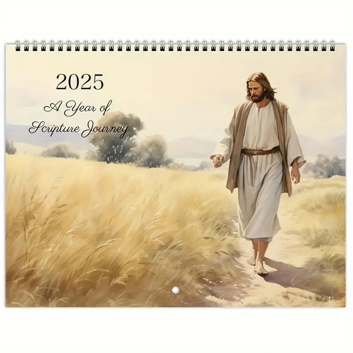 2025 Inspirational Scripture Journey Wall Calendar,  Premium Archival Paper, Religious Art Decor, Bible Verses & Jesus Imagery