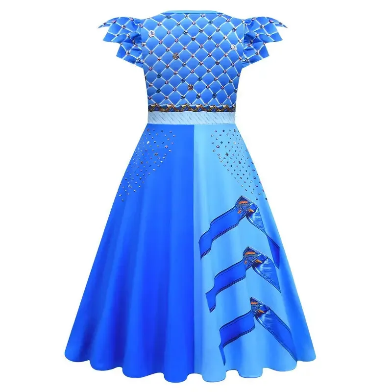 أزياء الأطفال D-Descendants4 التأثيرية للفتيات ملابس ذات طابع أحمر فستان كلوي التأثيري أزياء أداء الهالوين