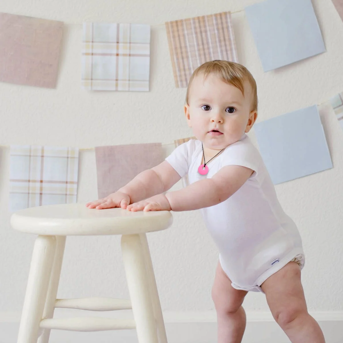 

3 шт. детское ожерелье для прорезывания зубов силиконовый кулон безопасный жевательный тренажер для моляров яркий цвет для ожерелья для прорезывания зубов