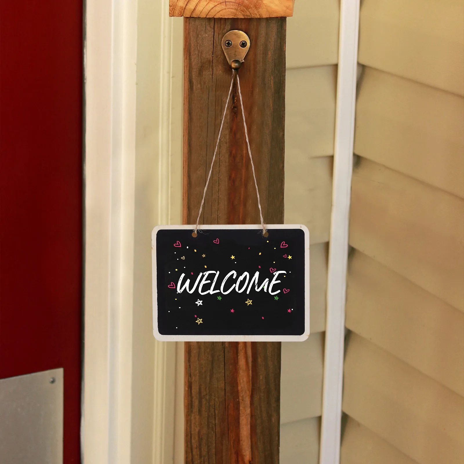 4Pcs Blackboard Signs Mini Hanging Double Sided Rectangular Chalkboard Tags Wedding Party Memo Table Number Boards