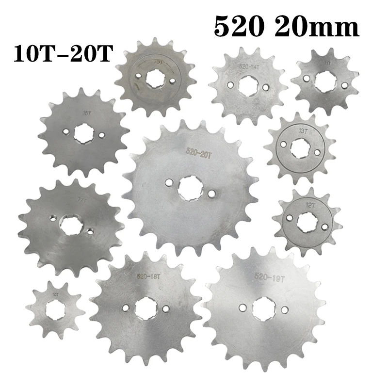 520# Chain 20mm 10t 11T 12t 13T 14T 15t 16t 17T 18t 19T 20t Atv Four Wheel Motorcycle Front Engine Sprocket