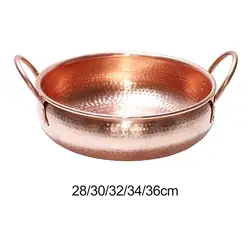 Copper Hotpot Cooking Pot Shabu Hot Pot Double Handle Serving Bowl for Family Gathering Household Home Party Camping Restaurant