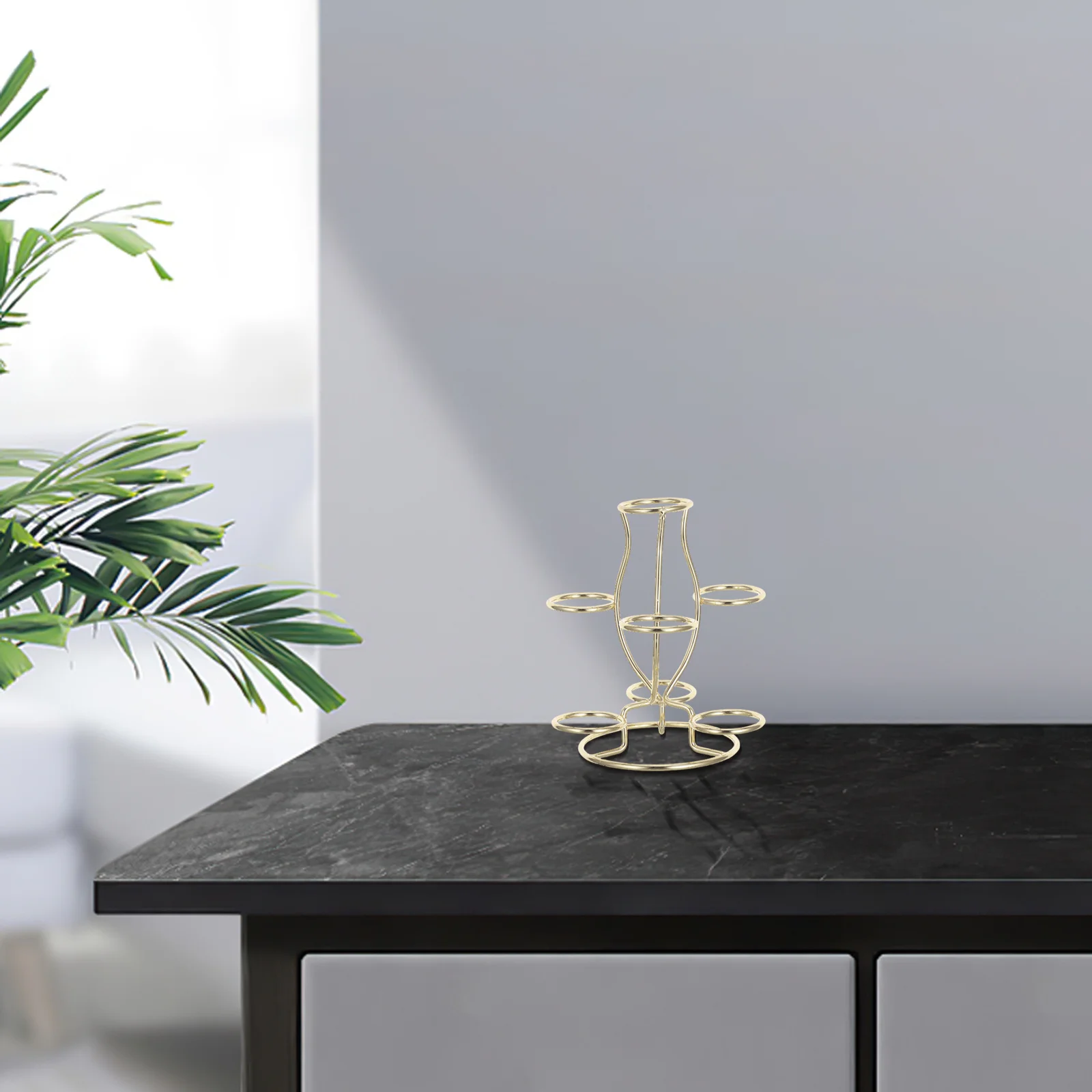 كريستال الكرة حامل الحديد 7 فتحات قاعدة عرض المجال المعدني لحامل الكرات الأرضية غرفة المعيشة مكتب ديكور المجالات #3