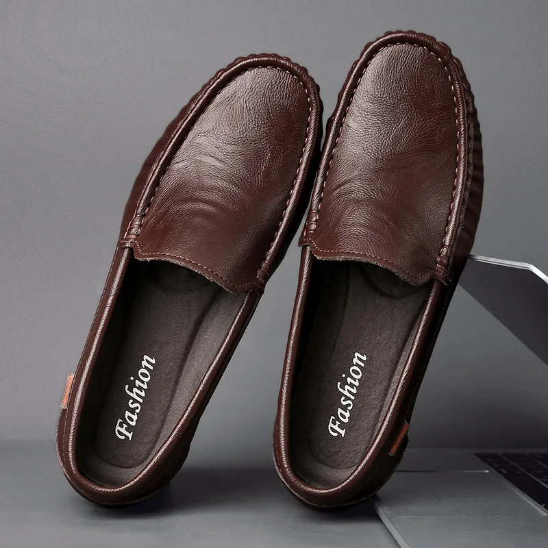 2023 Breathable Genuine Leather Men Loafers Fashion Casual Business Driving Casual Shoes for Men Spring Autumn New Male Shoes