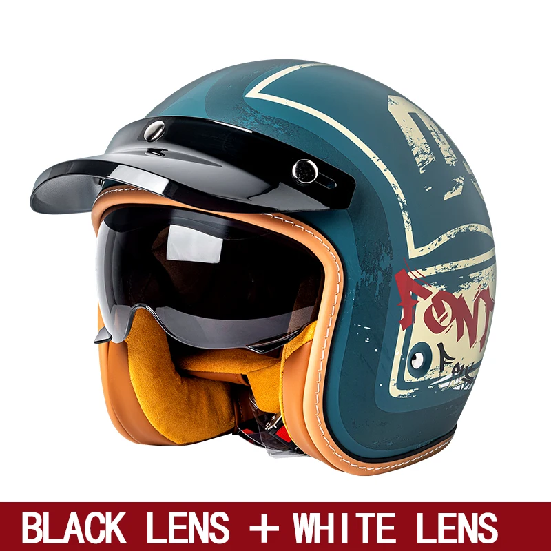 2026 Motorcycle Helmet Female Motorcycle Electric Car With Lens 3/4 Half Helmet Riding Men Commuting All Seasons