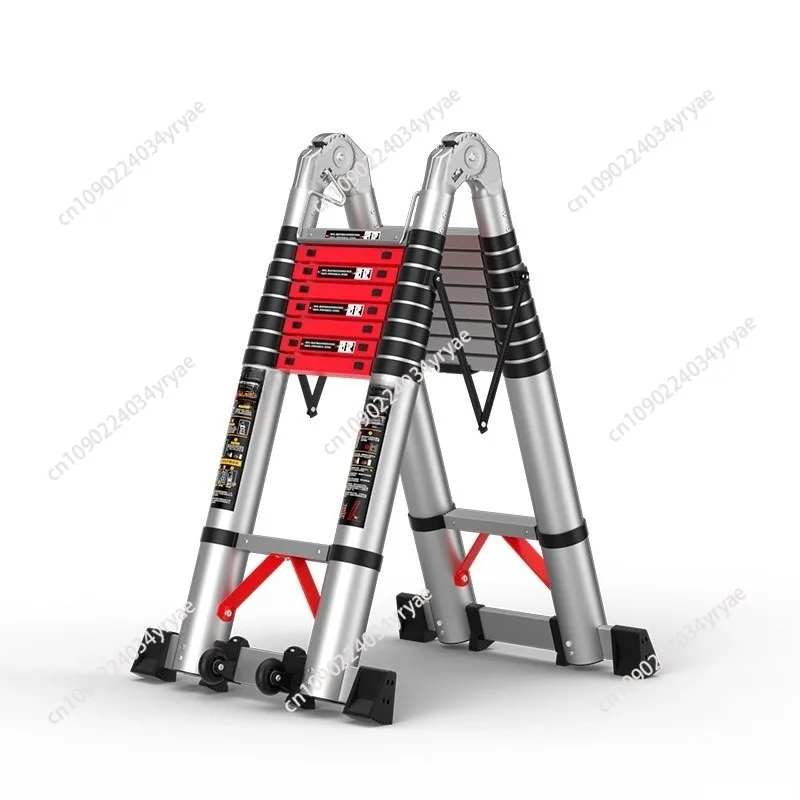 3.4/3.8 متر سلم متداخل الأجزاء المنزلية المحمولة سلالم سميكة الهندسة في الهواء الطلق سلم قابل للطي