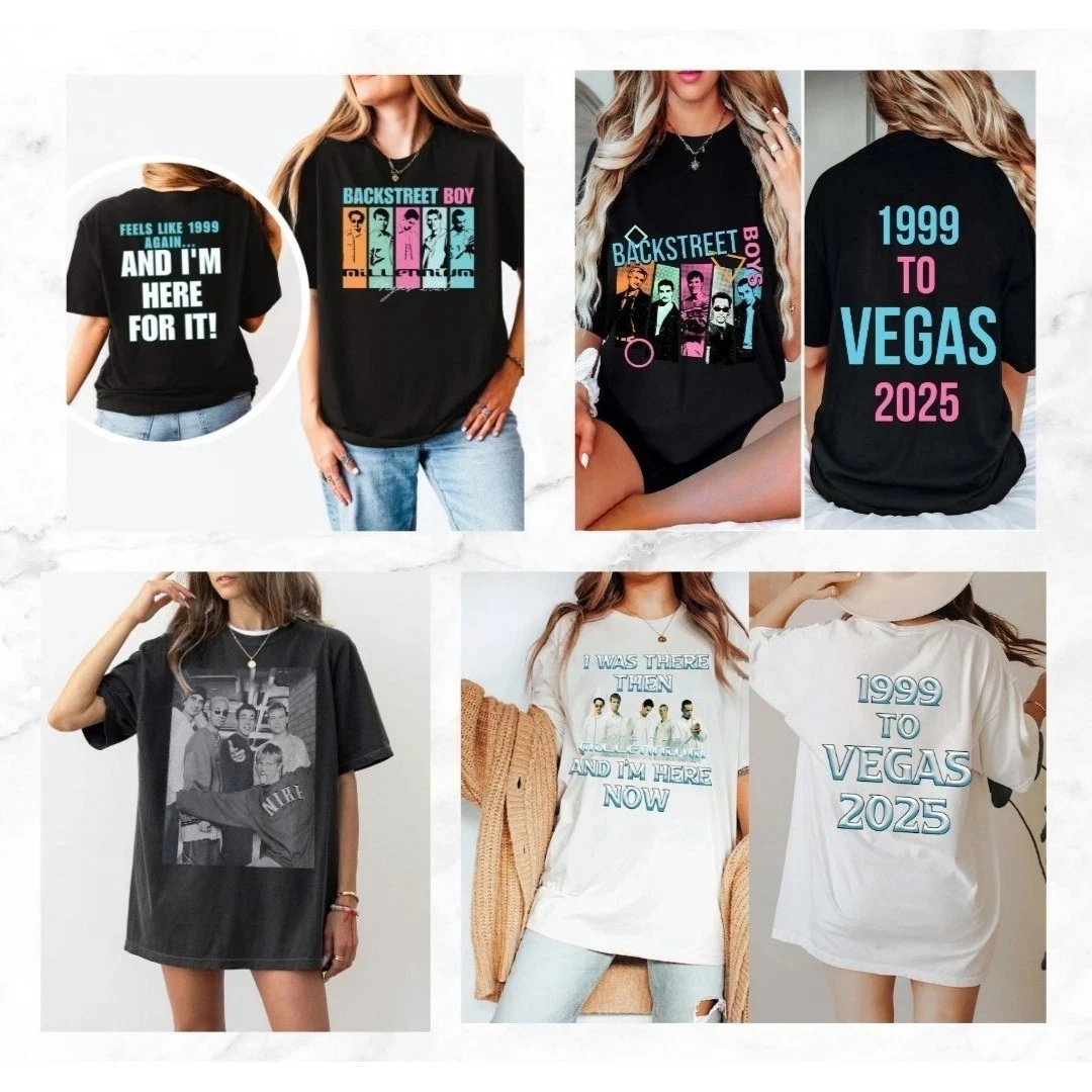 

Backstreet Boys World Tour 2025 Music T-shirt, Backstreet Boys Printed T-shirt - Men's and Women's Casual Fashion Short-sleeved
