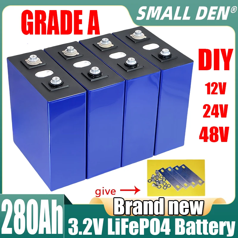 New 1-16pcs 3.2v 280ah  DIY 12V 24V 48V A-grade LiFePO4 battery electric scooter RV lithium iron phosphate solar storage system