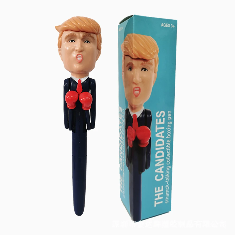 Trump Boxing Pen W/Real Voice Talking Trump Pen Gag Gifts Christmas Birthday Party Supplies Unikalne prezenty Gag Christmas Birthday