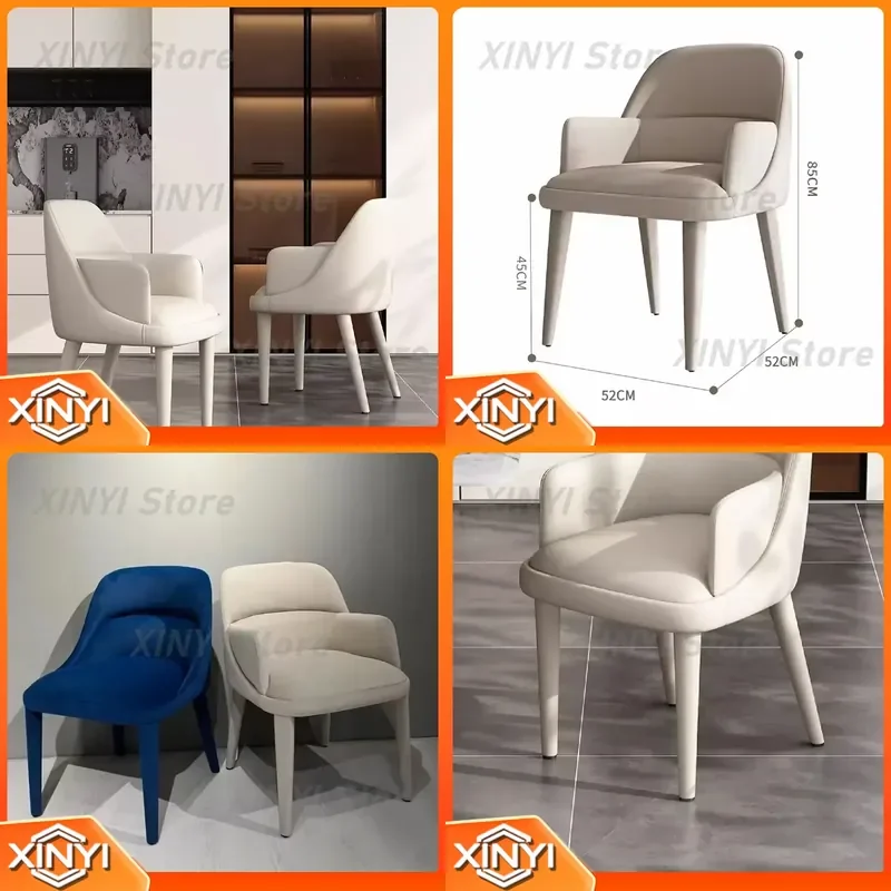 Nordic Kitchen Dining Chairs with Armrest for White Luxury Trendy Dining Room Italian Ergonomic Silla Comedor Home Furniture