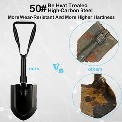 Folding Survival Shovel 23 in,Folding Camping Shovel, Firefighting Shovel , Hunting, Hiking, Car Emergency, Gifts for Men