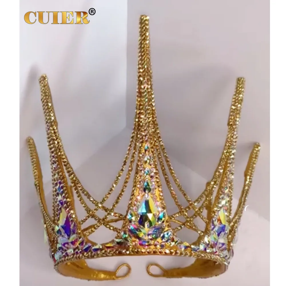 CUIER  Crown Princess Tiara Headpiece for Women Bridal Headband Prom Party Hair Jewelry Accessoories