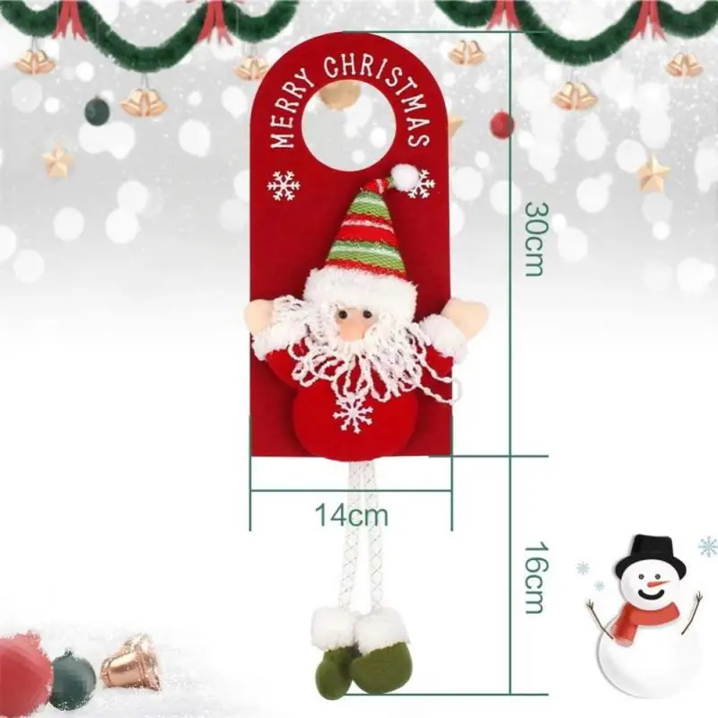 New Christmas Fabric Door Hanging Banner Long Leg Santa Claus Snowman Elk Doll Xmas Mall Window Decir Merry Christmas Ornaments