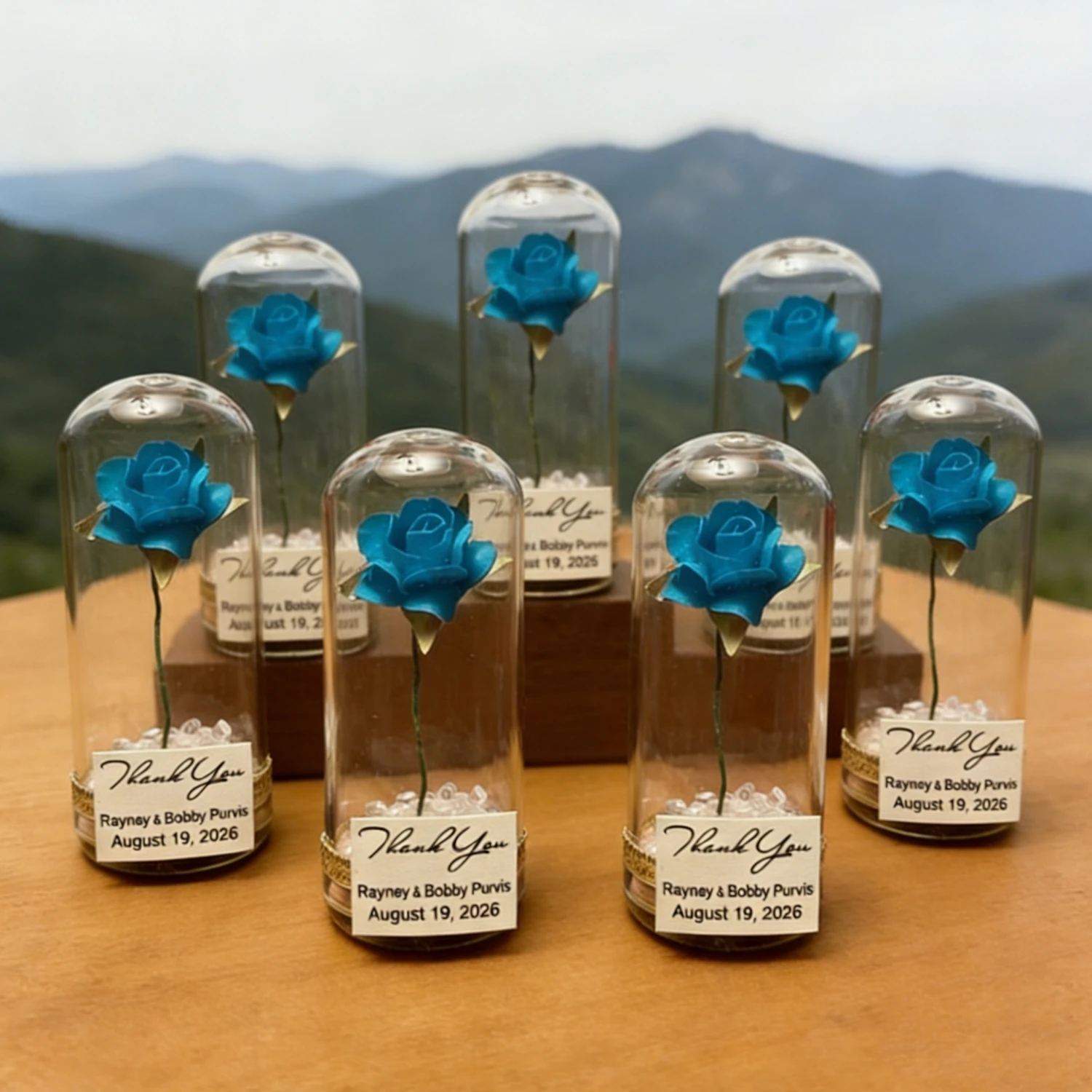 Recuerdos Personalizados de La Bella y la Bestia, Regalos al por Mayor con Cúpula de Rosas para Invitados de Bodas