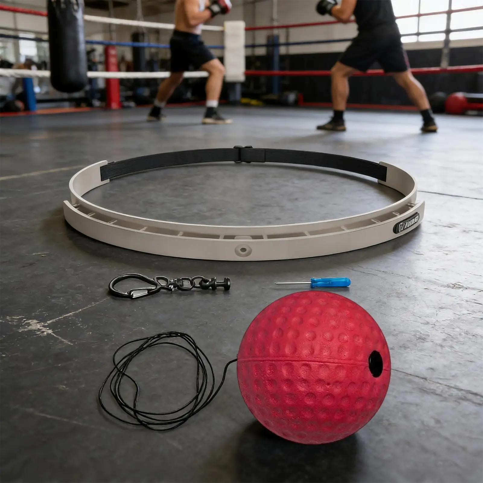 كرة الملاكمة مع عصابة الرأس، معدات اللياقة البدنية التي يمكن ارتداؤها، كرة رد فعل الملاكمة مع عصابة رأس من السيليكون لغرفة المعيشة وغرفة النوم