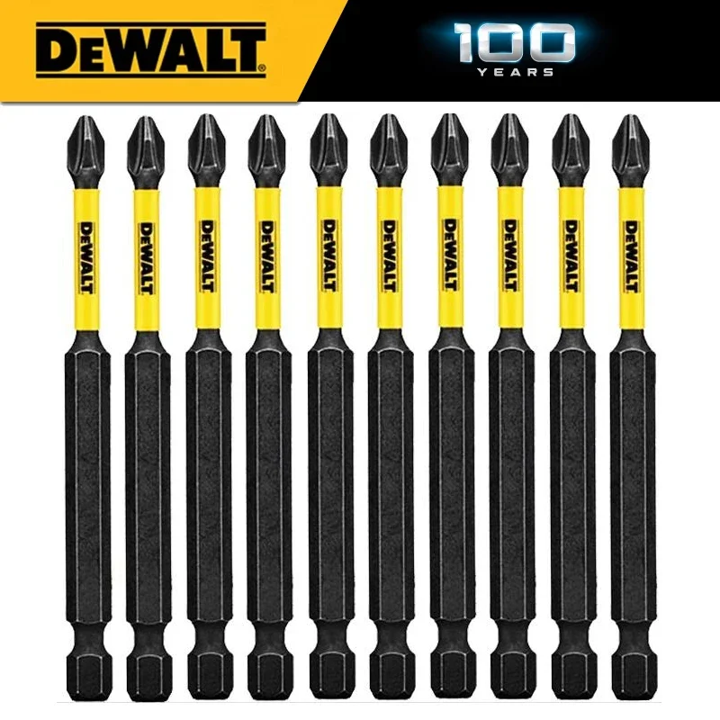 DEWALT PH2 Screwdriver Bit Hex Shank 89mm Longer Life #2 Impact Electric Drill Bit Set 10X Screw Drill Head Power Tools Part