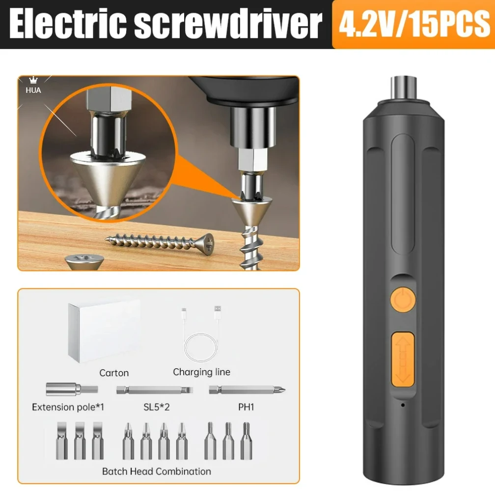 

Electric Screwdriver Battery USB Rechargeable Cordless Screwdriver Impact Wireless Screwdriver Drill Electric Screw Driver Tools