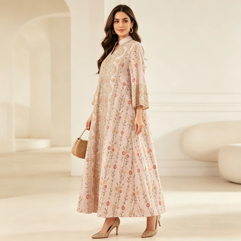 

Eid Muslim Party Dress for Women Abaya Emboridery Jalabiya Morocco Dresses Abayas Kaftan Abaya Islam Vestidos Arab Long Robe