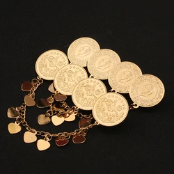 New Hot Selling Coin Brooch Tassel Pendant Muslim Wedding Jewelry Copper Gold Plated Non-fading Wholesale Women's Fashion