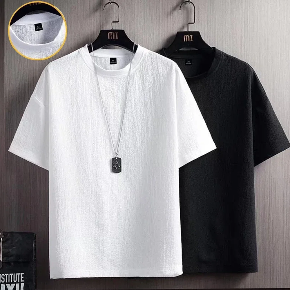 Neue Herren lässig T-Shirt Ameisen falten T-Shirt Sommer halb ärmel ige lose Mode T-Shirt Basis Shirt solide schöne kurz ärmel ige
