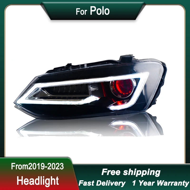 تصفيف السيارة المصابيح الأمامية ل Volkswagen VW Polo 2011-2018 نمط جديد كامل LED رئيس مصباح DRL رئيس مصباح الجبهة ضوء الجمعية