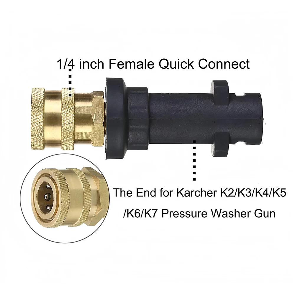 Hochdruck-Wasserpistolen-Schaumkanonen-Adapter-Set für Karcher K2 K3 K4 K5 K6 K7, Schnellanschluss mit farbigen Düsenaufsätzen – Detail 4