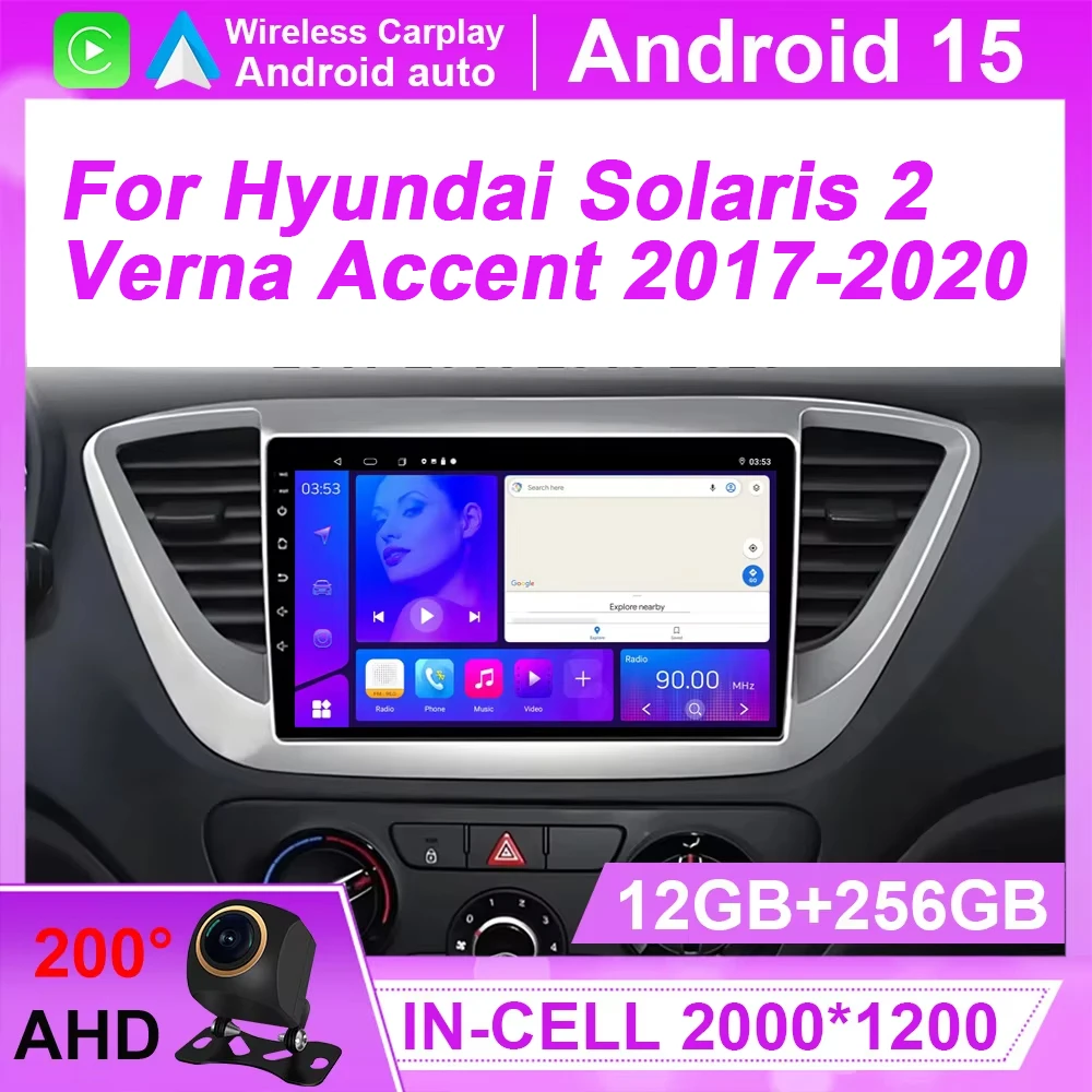 

Android Carplay For Hyundai Solaris 2 Verna Accent 2017 2018 2019 2020 Auto Radio Stereo GPS Navigation Multimidia Player 2Din