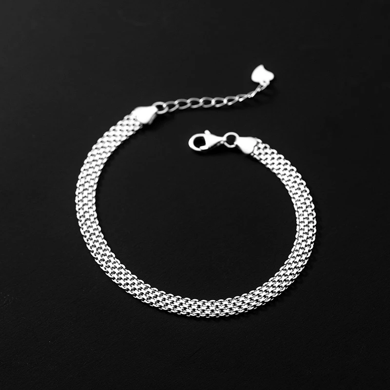 Modian Silver Exquisite Lace Pattern Bracelet 925 Sterling Silver Charm Bangle Bracelet Gift For Women Wedding Fine Jewelry