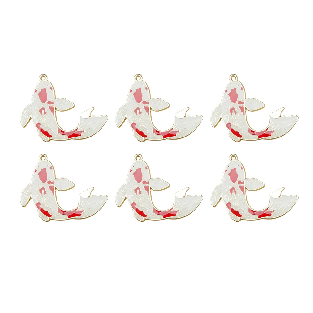 

10 PCS Keychain Accessories for Women Carp Pendant DIY Jewelry Korean Version Red Alloy
