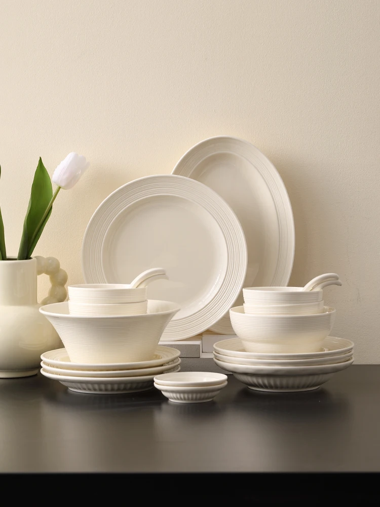 

Bowl Set, Household Creative Dishes, Tableware, Ceramic Underglaze Colored Rice Bowls and Plates