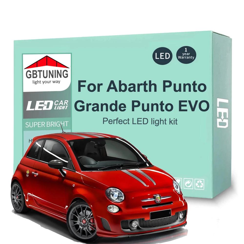 LED Interior Light Bulb Kit For Fiat Abarth 500 595 695 500C 595C 695C Grande Punto EVO Punto Car Dome Reading Trunk Lamp Canbus