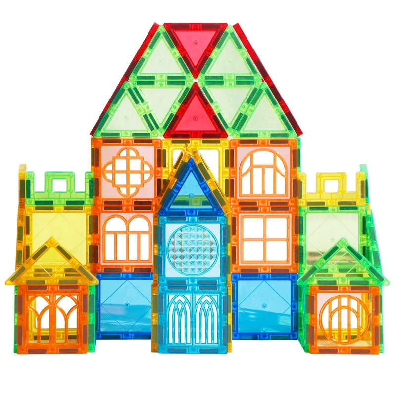 Magnetic Block Tiles Educational Toy New Design 60PCS Colorful 3D Construction Building Blocks Sets For Kids Gift Toys