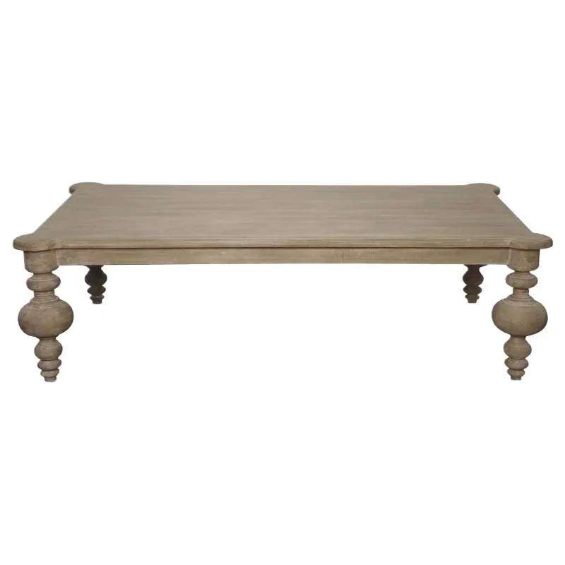 

American rural solid wood French coffee table small apartment light luxury living room simple log tea table coffee table
