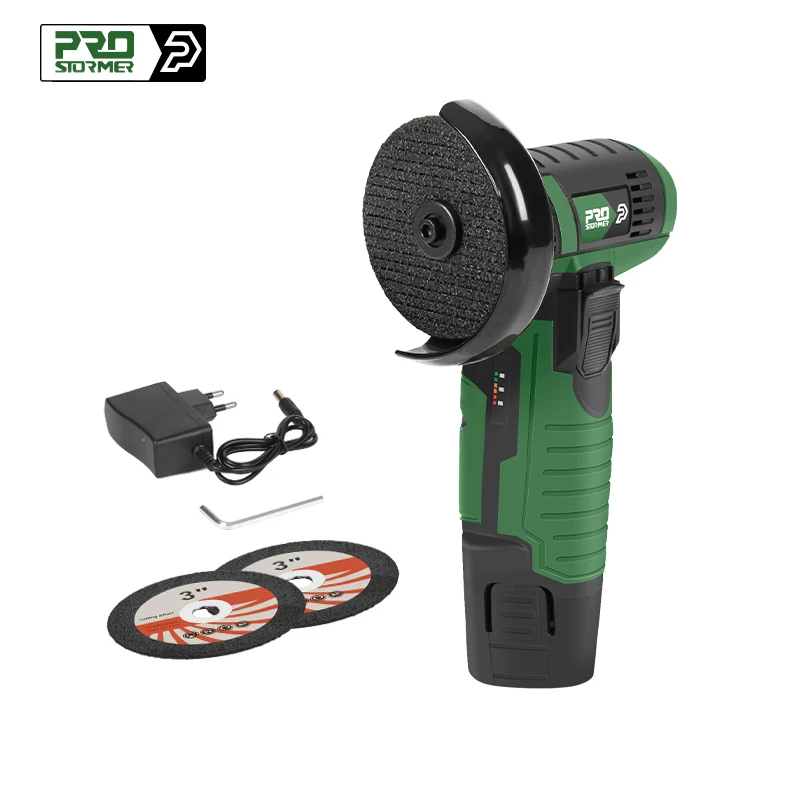 12V Mini Angle Grinder Cordless Polishing Machine 1500mAh 19500RPM Cutting Grinding Electric Power Tools by PROSTORMER