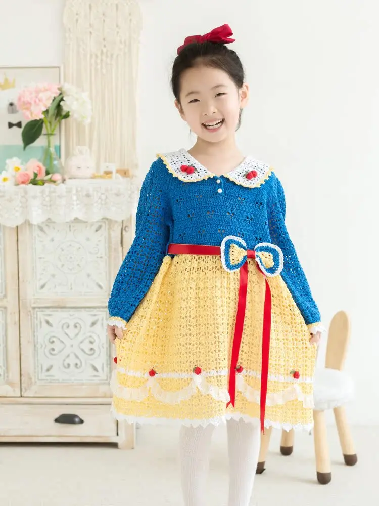 

New Mommy Handmade Fairy Tale Princess Skirt DIY Crochet Needlework Children's Dress Lace Thread Material Kit Cotton Yarn