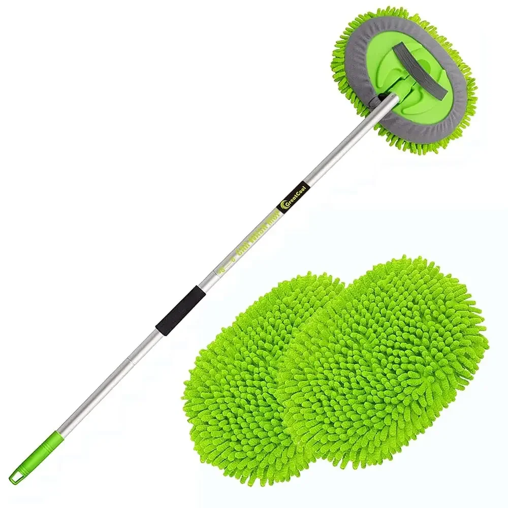 

Free Shipping62\ Car Wash Brush Mop Kit with Long Handle, 2 in 1 Chenille Microfiber Sponge Mitt Cleaning Detailing Duster for W