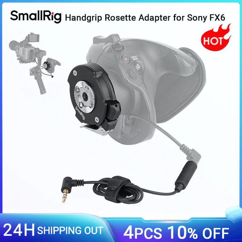 SmallRig Handgrip Rosette Adapter for Sony FX6 to Reposition The Original FX6 Handgrip Aluminum Built-in Anti-off Button -3403