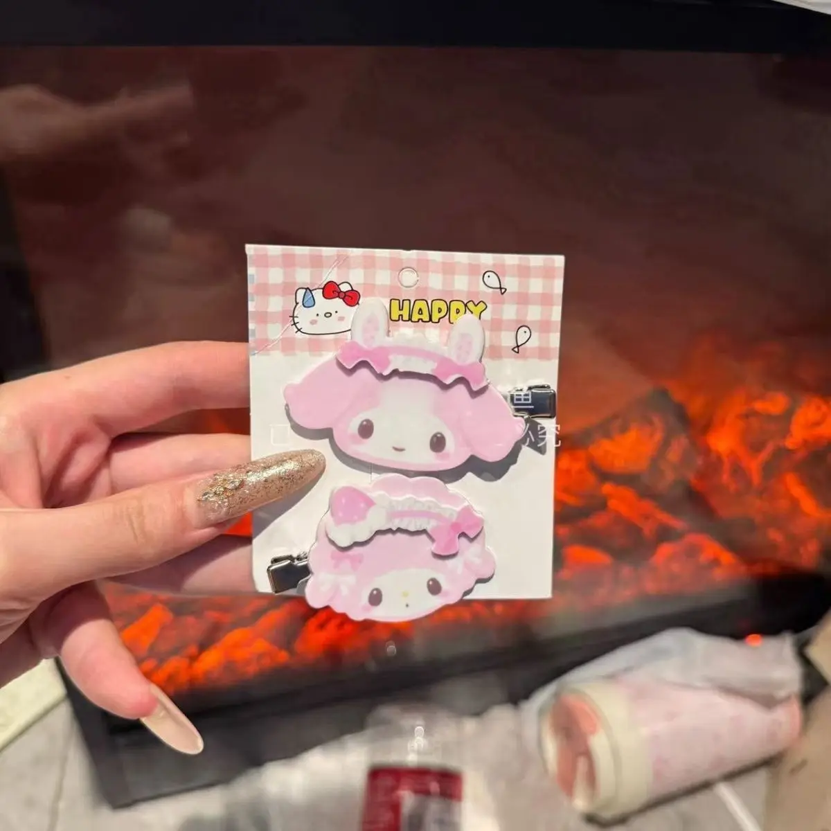 

Sanrio My Melody Piano Cartoon Acrylic Bb Clip Hair Tie Bangs Hair Clip Hair Decoration Girl Ponytail Accessories Birthday Gift