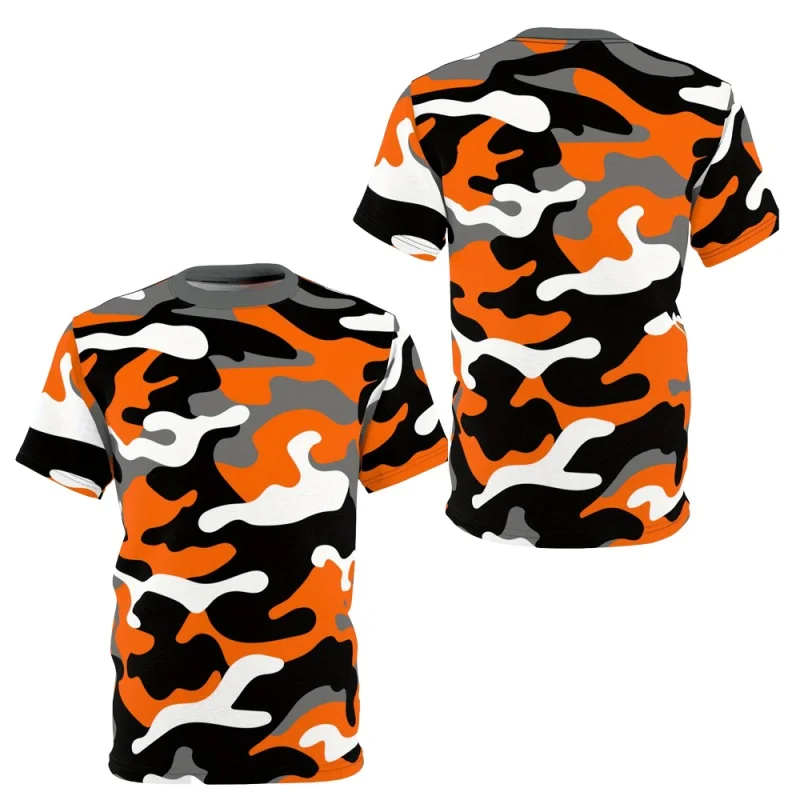 3D Print Fun Camouflage T-Shirt For Men Color Splicing Graphic Tees Summer Casual Round Neck Short Sleeve Tops Street Tee Shirts
