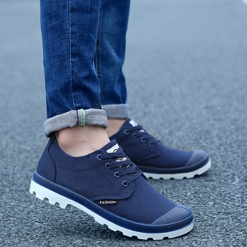 Men Cloth Casual Sports Shoes Autumn New Fashion Low Top Non Slip Comfortable Outdoor Cloth Denim Blue Running Shoes for Men